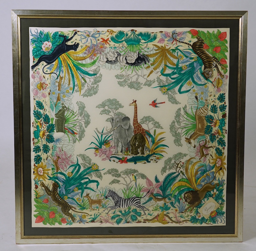 A Gucci 'Jungle' framed silk scarf